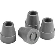 Carex Heavy Duty Synthetic Rubber Quad Cane Tips 5/8" Mobility Aids for Seniors, Gray, 4 Count
