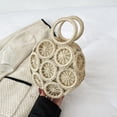 thumbnail image 4 of Bolso de mano de paja Bolso de mano de tejido casual Bolso de playa portátil elegante simple Monedero, 4 of 7