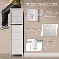thumbnail image 6 of EnHomee White Dresser for Bedroom Furniture Dresser with 16 Drawers Fabric Tall Dresser Closet Dresser Chest of Drawers Clothes Storage Slim for Living Room Office, White, 6 of 9