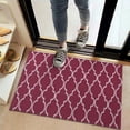 thumbnail image 2 of Burgundy Geometric Quatrefoil Pattern Door Rugs,Washable Non Slip Door Mats Indoor,Decorative Door Mats,Entry Mat Indoor for Entrance,Bedroom,Kitchen,Bathroom,20"x32", 2 of 6