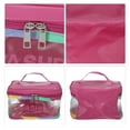 thumbnail image 3 of 1 Pc Bolsa de Maquillaje Cuadrada Portátil para Vacaciones, Camping y Viajes Color Rosa Rojo, 3 of 4