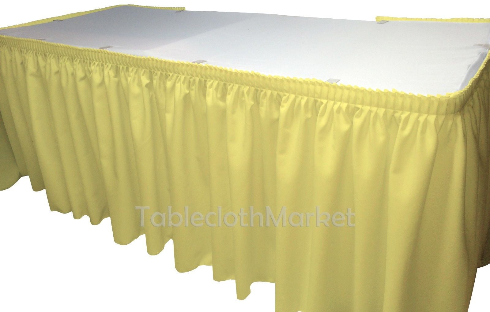 HEAVY POLYESTER TABLE SET SKIRT with Clips 