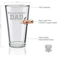 thumbnail image 2 of BenShot Bulletproof Dad Pint Glass with Real 0.50BMG Bullet - 16oz | Made in the USA, 2 of 7