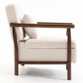 thumbnail image 6 of PAPROOS Accent Chair with Storage, Mid Century Corduroy Reading Chair with Pillow, Wood Frame Upholstered Armchair for Living Room Bedroom, White, 6 of 10