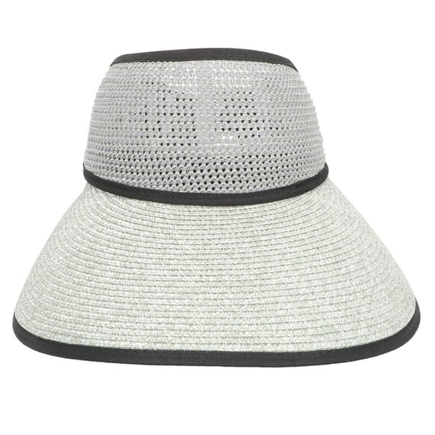 Sombrero de playa de ala ancha, sombrero tejido para el sol, sombrero de verano para sombrilla, sombrero de paja para playa