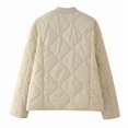 thumbnail image 5 of Women'S Lightweights Quilted Jacket Casual Button Down Puffer Outerwear Leopard Lined Coats with Pockets Cream White S, 5 of 9