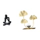 thumbnail image 1 of Escultura abstracta de escritorio con diseño de pensamiento, figura decorativa de metal con flores y hojas. Figuras de arte para el hogar con diseño h, 1 of 8