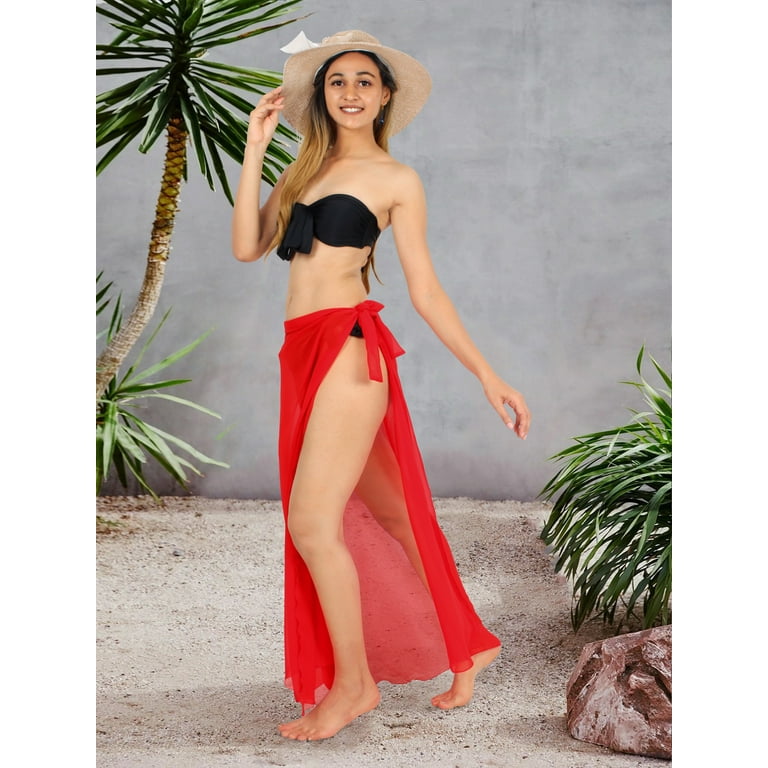 Monday swimwear tie top good and sarong red M top