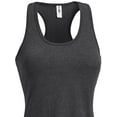 thumbnail image 2 of Expert Brand USA-Made Women's Athletic Heather Racerback Tank Top, Dark Heather Charcoal, Small, 2 of 5