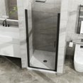 thumbnail image 6 of Kadyn Shower Glass Door, Shower Doors,34"x 72" Pivot Shower Door Combo w/ 35.4" White Acrylic Shower Base, Black Aluminum Finish, 6 of 8