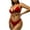 Red, variant on WREESH Womens Halter Bikini Set High Cut Bikini Solid Color Swimwear Two-Piece Slim Swimsuit Bikini Straped Swimsuits Beach Bathing Suit Olive Green