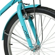 26 Hyper Bicycles Commute Bike with Basket, Adults 13+ Years, Neon Teal
