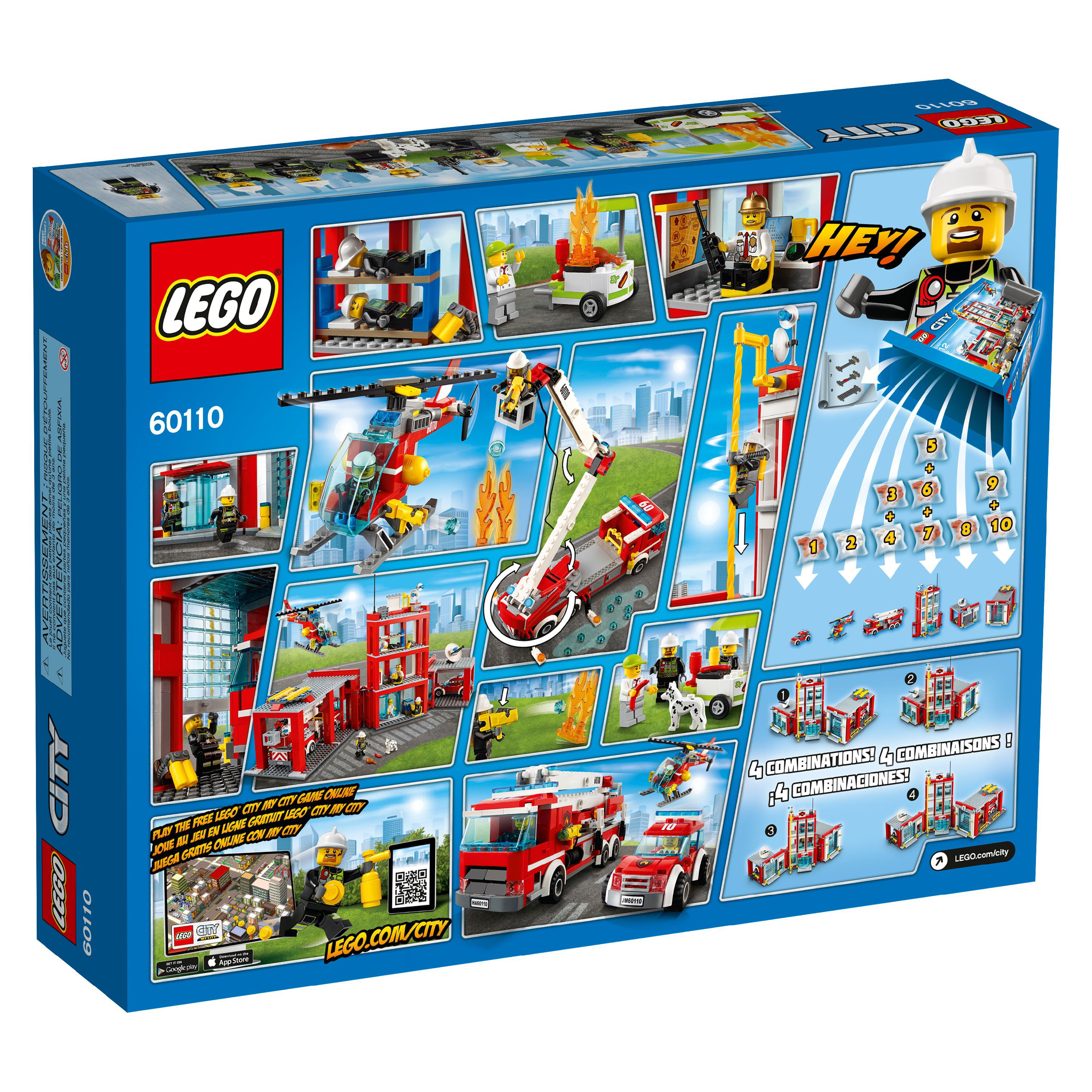 reservedele træt af får LEGO City Fire Station 60110 Building Set (919 Pieces) - Walmart.com