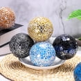 thumbnail image 4 of 3Pcs Decorative Glass Balls 3.15 Inch Orbs Centerpiece Mosaic Ball Sphere for Decor Bowls Vases Dining Table Party, Dark Brown, 4 of 4