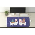 thumbnail image 2 of Christmas Computer Mouse Pad, Cartoon Llamas in Noel Concept with Gifts Ornaments and Tree, Rectangle Non-Slip Rubber Mousepad X-Large, 35" x 15" Gaming Size, Dark Lavender Multicolor, by Ambesonne, 2 of 2