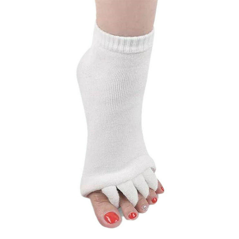 Buy BBCSFive Toe Separator Socks，Yoga Sports GYM Massage Foot Alignment  Socks,Perfect for Pain Improves Circulation Stretchy Happy Feet Socks(White  and Black,2 Pairs) Online at desertcartSeychelles
