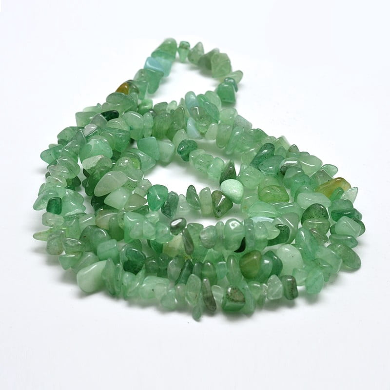 Chip Natural Green Aventurine Beads Strands 5~8x5~8mm Hole: 1mm 32 inch