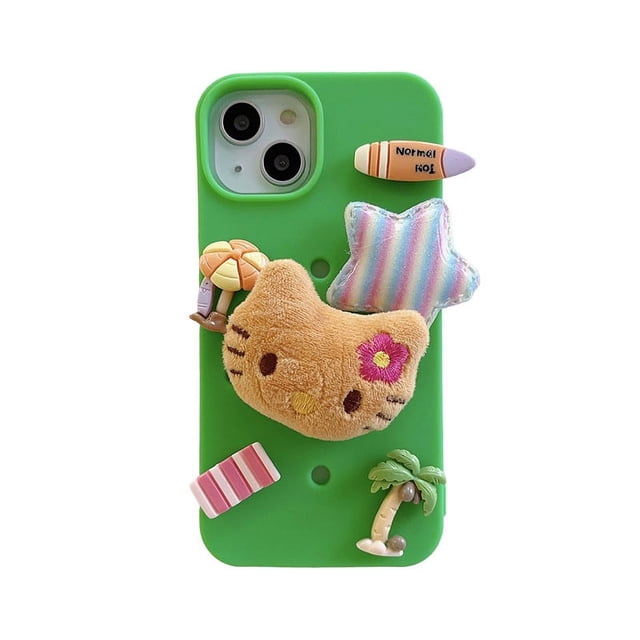 Funda de teléfono personalizada y duradera de silicona, color negro, Hello Kt Kitty Cat Croc, para iPhone 14, 13, 12, 11, X, XR, XS Pro Max Mini Plus
