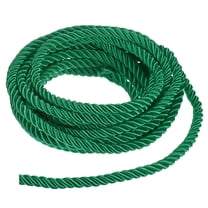 Uxcell 5 Yards Soft Twisted Rope Trim, 8 mm/0.31 in Dark Green Polyester Twisted Silk Rope Cord for DIY Craft