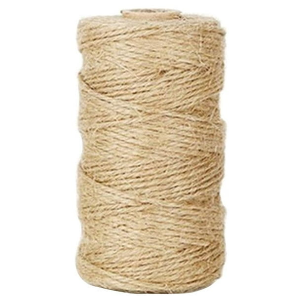 Cuerda de cáñamo natural de 100 m, cuerda de yute para manualidades, regalos, bodas, cumpleaños, baby showers, decoración de jardinería (color natural).