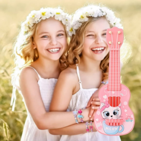 Kidstoy Fidget Toys Kids Ukulele Toy with Cute Character 21cm Mini Guitar for Early Music Education Adjustable Tuning Sturdy and Safe for Toddlers Toddler Toys