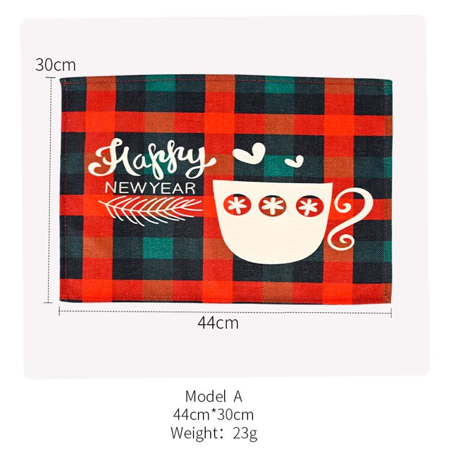 Mantel individual navideño, mantel con estampado de árbol de Navidad de Papá Noel