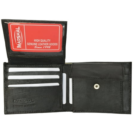 - Genuine Lambskin Soft Leather Bifold Credit Card Wallet with Coin Pouch 59 (C) Black