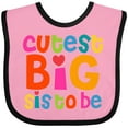 thumbnail image 3 of Inktastic Cutest Big Sis To Be Girls Baby Bib, 3 of 4