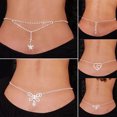 thumbnail image 1 of HEVIRGO Femmes Strass Papillon Danse Corps Ventre Taille Chaîne Bijoux de Mode, 4, 1 of 7