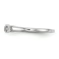 thumbnail image 3 of White Sterling Silver Ring Band Fashion Open Back Flat Cubic Zirconia CZ Round, 3 of 4