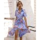 thumbnail image 1 of Generic Women's Clothes Hot-Selling European Goods 2025 Summer Tight Waist Single-Breasted Printed Short Sleeve Dress, 1 of 1