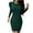 Green, variant on PADFRYBK Fall Dresses For Women Round-Neck Dress Long Sleeve Dress Solid Color Long Shirring Dress