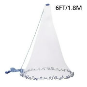 Pro Cast Net Fishing Mesh Saltwater Bait Drawstring Catch, 6ft/8ft/12ft/16ft