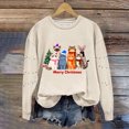 thumbnail image 5 of Craaazy Women's Funny Christmas Printed Long Sleeved Shirt Round Neck Christmas Sweatshirt Gifts, 5 of 5