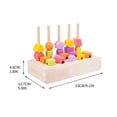 thumbnail image 3 of Wooden Beads Sequencing Set, Sequencing & Stacking Block Toy with Storage Box, for Coordination and Educational Preschool Learning, 5Stacking Blocks Lacing Beads Matching Shape Stacker, 3 of 5