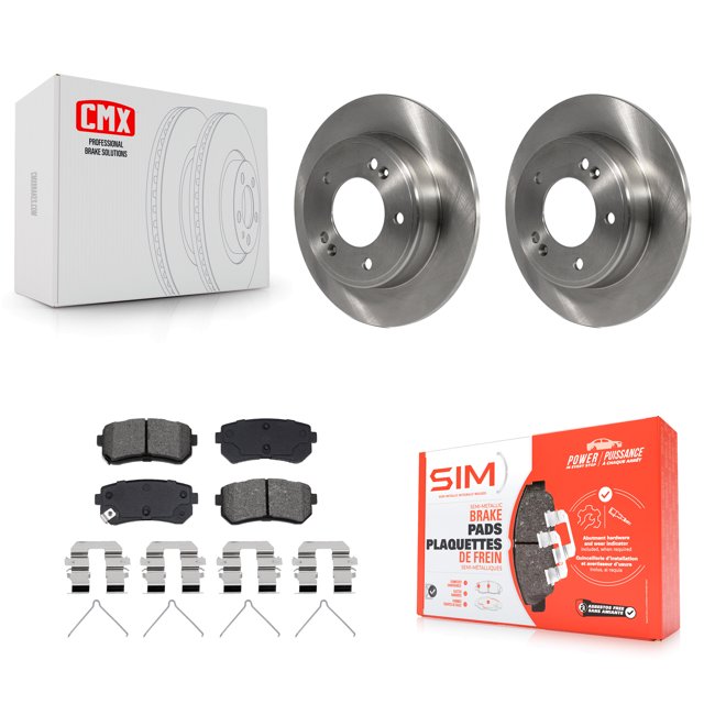 Transit Auto Rear Disc Brake Rotors and Semi-Metallic Pads Kit for Car Hyundai Kona Kia Seltos K8S-104270