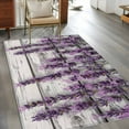thumbnail image 3 of Spring Lavender Floral Area Rug 3x5 Washable Rug Non Slip Watercolor Purple Flower Wood Grain Large Area Rug Indoor Floor Carpet for Entryway Bedroom Kitchen Living Room Home Office Dining Room, 3 of 8