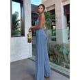 thumbnail image 6 of Women'S 2 Piece Outfits Sleeveless Halter Top and Wide Leg Pants Set Royal Blue M, 6 of 9