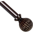 thumbnail image 1 of Boenley 5/8" single Curtain Rod with Balle Finials (Bronze Gold, 48"-84"), 1 of 7