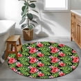 thumbnail image 6 of Tropical Flower Round Rug 3.3ft Area Rug Washable Soft Non-Slip 3.3' Circle Low Pile Rugs Green Palm Leaves Pastoral Plant Summer Carpet for Bedroom Living Room Entryway Home Office Dining Room, 6 of 8