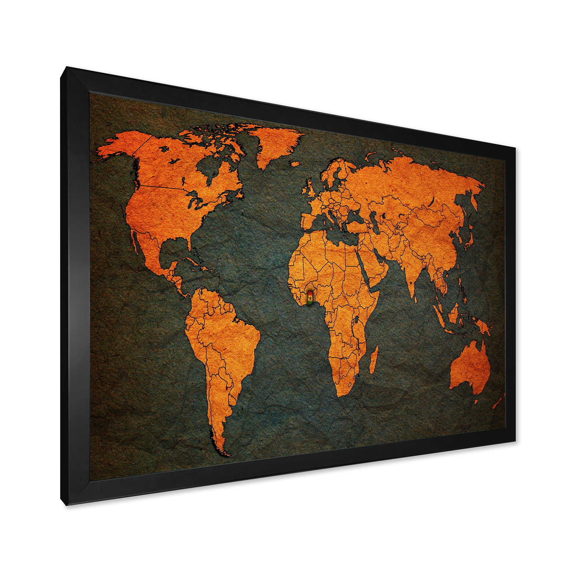 Designart 'Ancient World Map of Africa' Vintage Framed Art Print