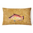 thumbnail image 1 of Carolines Treasures 8751PW1216 Hog Snapper On Gold Canvas Fabric Decorative Pillow, 1 of 3