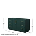 thumbnail image 3 of Wyndham Collection Miranda 60" No-Sink Wood Single Bathroom Vanity in Green/Gold, 3 of 4