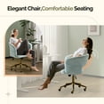 thumbnail image 5 of Ktaxon Flannel Accent Chair Multi-Use Makeup Desk Chair with 360 Swivel Adjustable Height for Bedroom Office Dorm Mint Green, 5 of 7
