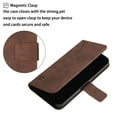 thumbnail image 4 of Premium Wallet Case for iPhone 14 Pro Max, Credit Card Slots Holder Magnetic Clasp Flip Cover with Kickstand Soft Silicone Luxury PU Leather Shockproof Anti-Fingerprints Case,Coffee, 4 of 8