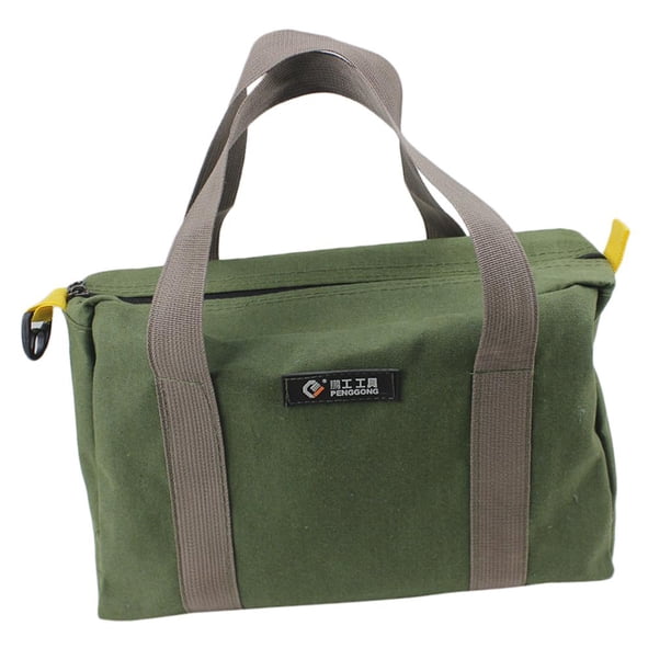 Bolsa de lona para herramientas manuales de mecánico, duradera y funcional, color verde Los 35x13x20cm