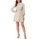 thumbnail image 2 of INSPIRE CHIC Vestido Mini de Manga Abullonada con Cintura Fruncida Floral para Mujeres, XL Beige, 2 of 6