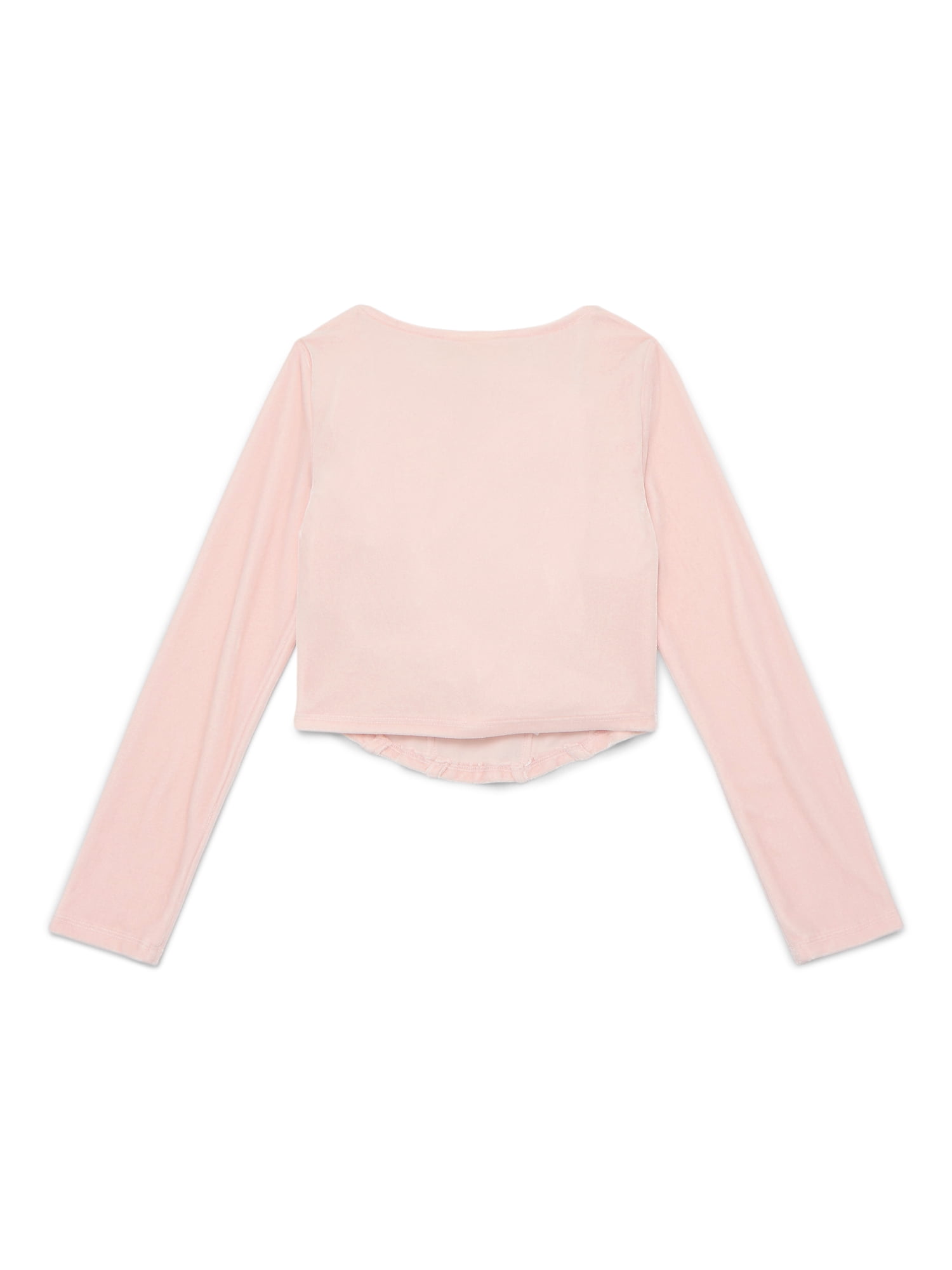 Weekend Academy Girls Velvet Corset Top with Long Sleeves, Sizes 4-18