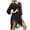 Black, variant on Fesfesfes Cover Ups for Women Sexy Loose V Neck Solid Casual Beach Dress Bathing Suit Cover Up