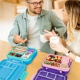 thumbnail image 2 of Caperci 4.8 Cups Bento Box for Kids - 4 Compartments Large Lunch Box with Two Modular Containers, Leak-Proof, Microwave & Dishwasher Safe, BPA-Free, Unicorn Pattern (Purple), 2 of 8
